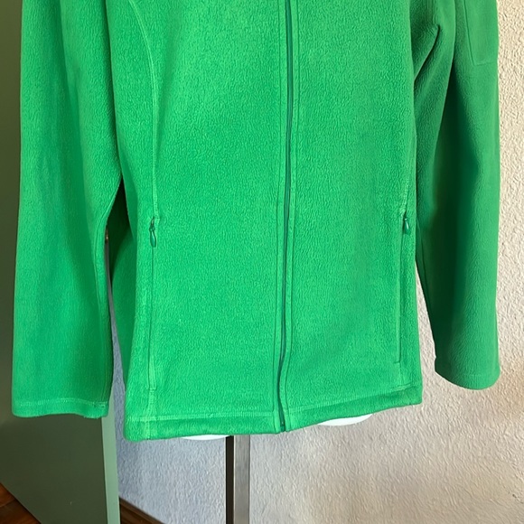 EUC LL BEAN Green Fleece Zip Jacket With Zip Pockets Sz L - Picture 3 of 10